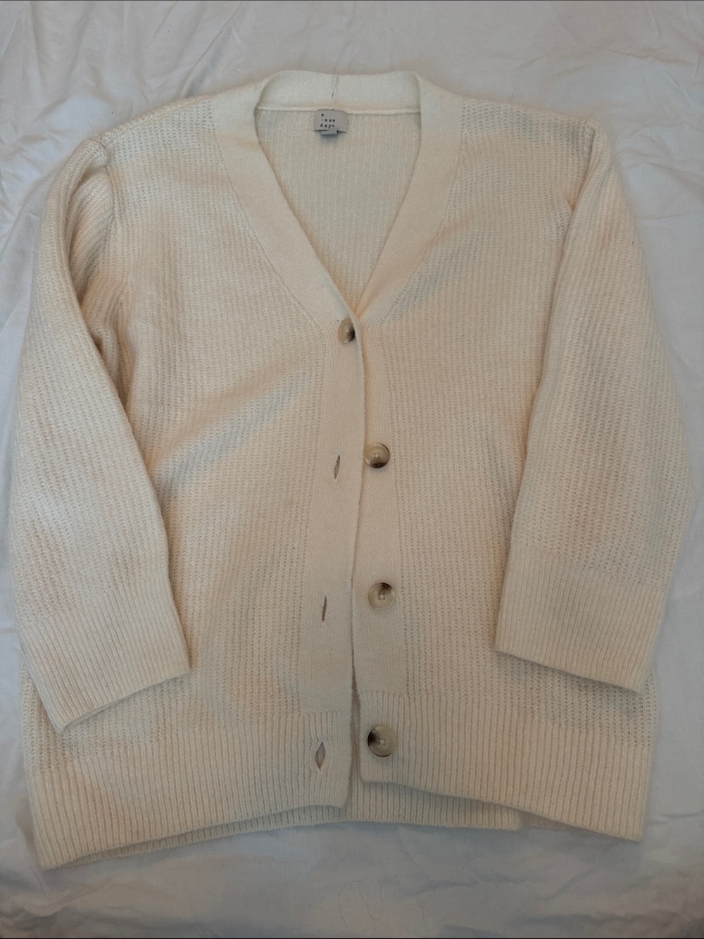 a new day Ivory V-Neck Button Cardigan Sweater